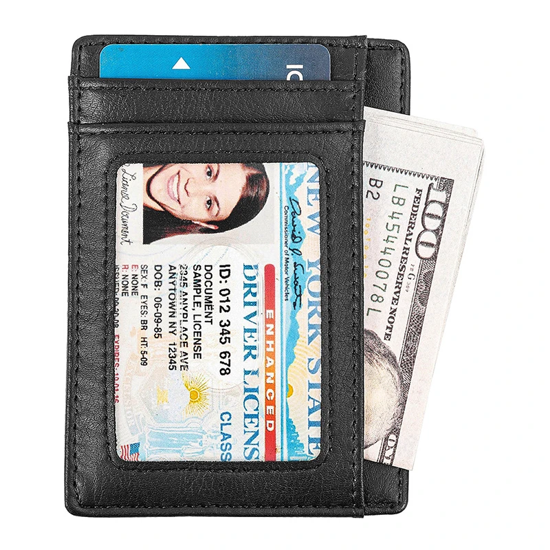 Тонкие минималистичные ультратонкие кошельки Ins, RFID ID, VIP-держатель для кредитных карт для женщин и мужчин, коробка для именных карточек из натуральной кожи и углеродного волокна