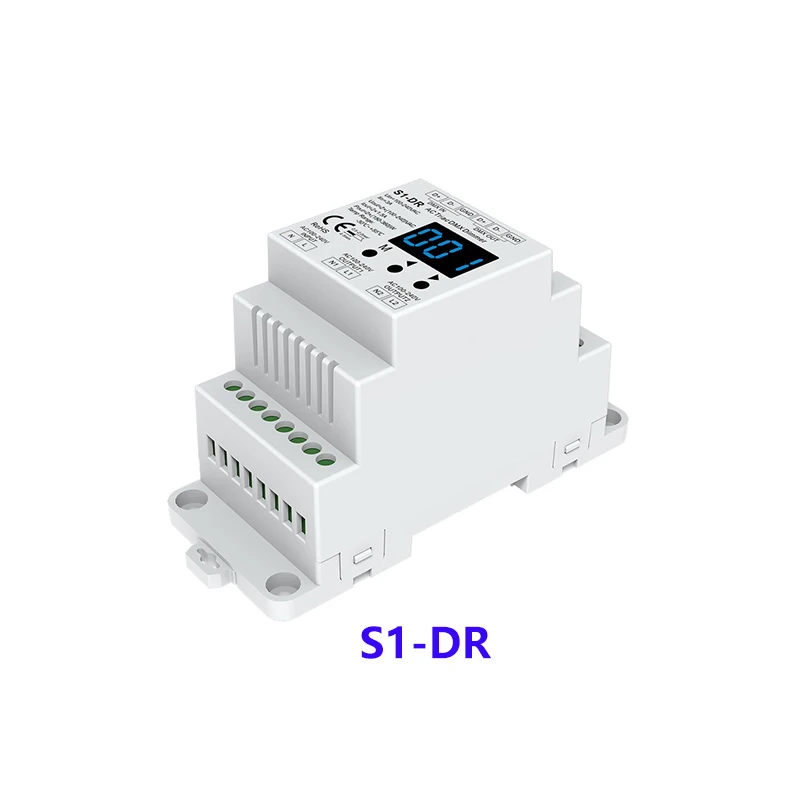 S1-DR DIN-рейка 2-Канальный 2-Канальный Симистор переменного Тока DMX-Диммер AC100V-240V, Двухканальный выходной Кремниевый DMX512 светодиодный контроллер Бесплатная доставка