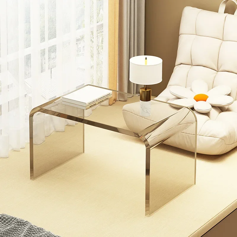 Прозрачный Новейший Акриловый угловой столик Nordic C-Образный журнальный столик для гостиной, легкий приставной столик для роскошного дивана