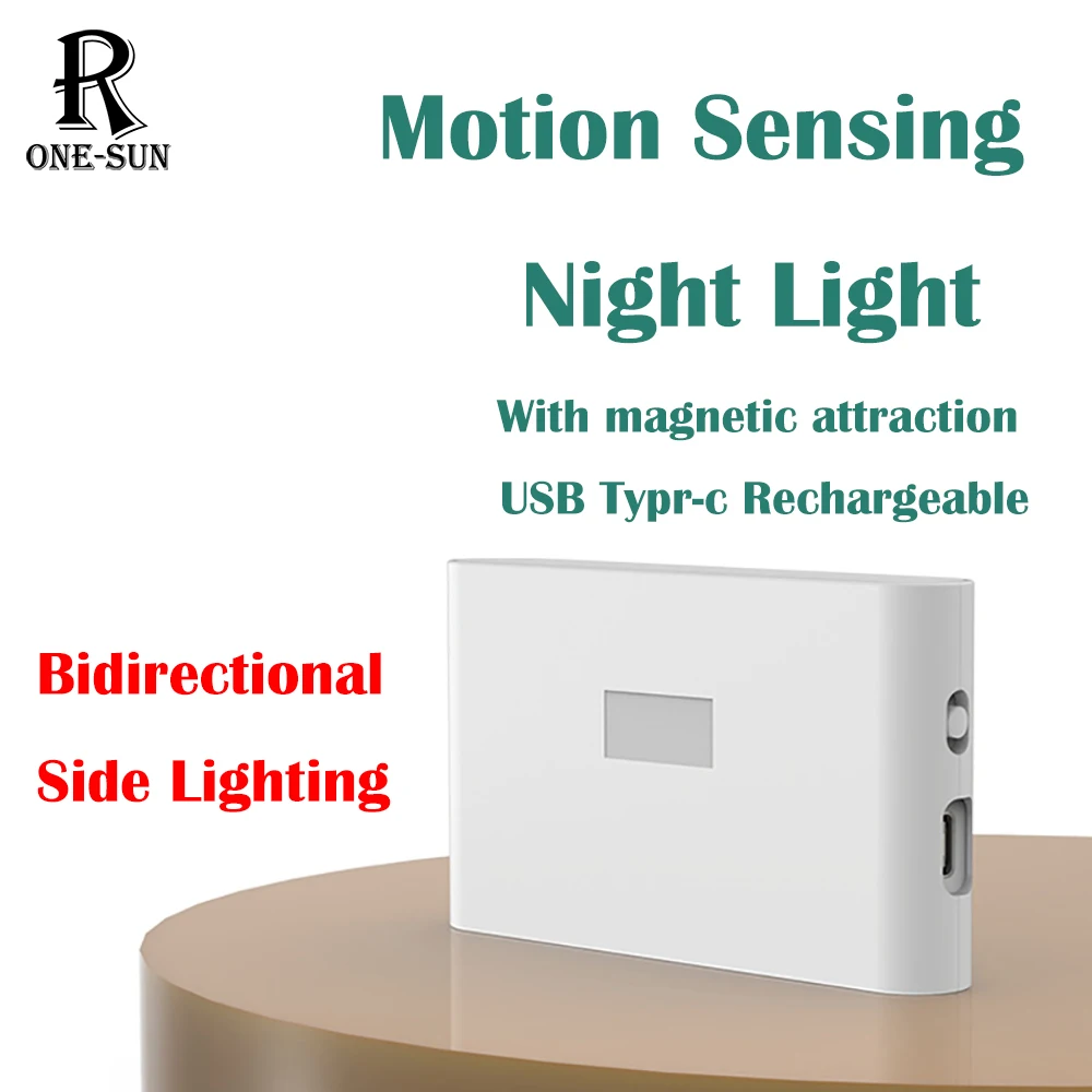 Светодиодный ночник с датчиком движения PIR, подсветка Type-C, зарядка с магнитным отсосом, удобная теплая настенная лампа для туалета на лестнице в спальне