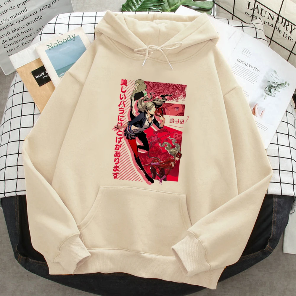 Persona 5 толстовки женские флисовые винтажный топ с длинным рукавом эстетичный пуловер женский эстетичный пуловер