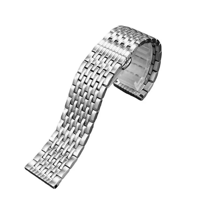 PCAVO Для Armani AR11238 AR1981 AR60024/AR60025 ремешок для часов из прочной стали 22 мм Серебристо-черная складная застежка браслет для часов