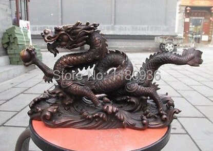 Китайская классическая красная бронзовая бусина Fly Dragon Play, королевская статуэтка редкого украшения