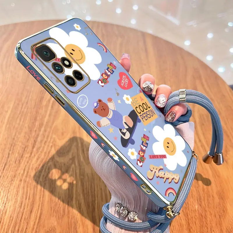 Чехол для телефона с медвежьим ремешком для скейтборда для Xiaomi Redmi 10 10A A1 9C 12C 9 10C 9T 9A Крышка