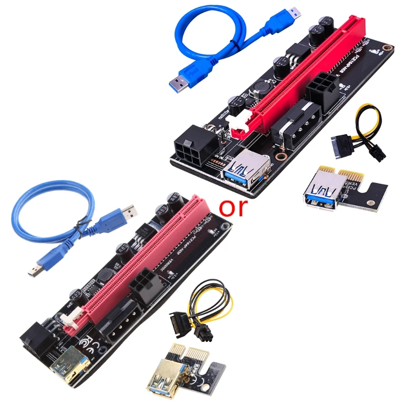 Видеокарта Для Майнинга PCIe ВЕРСИИ 009S с Питанием от 1X до 16X Адаптер Riser с USB-Удлинителем GPU 15-Контактный Кабель Питания