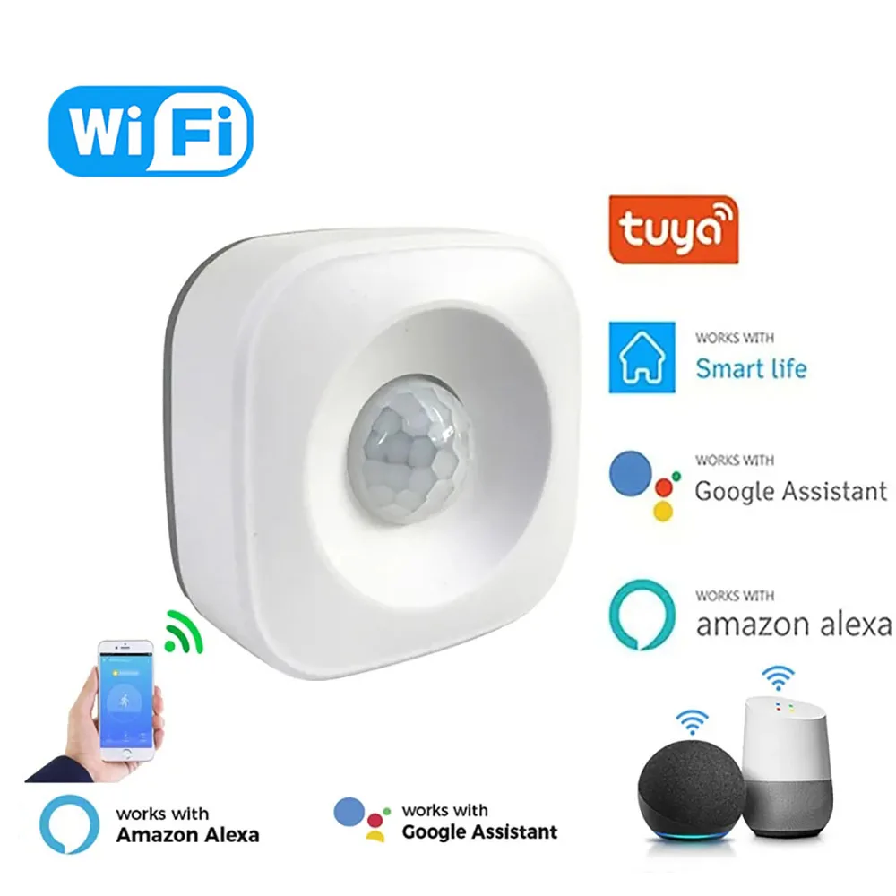 Tuya Smart WIFI PIR Датчик движения, детектор, приложение Smart Life, датчик движения, система домашней автоматизации, Работа с Alexa Goole Home