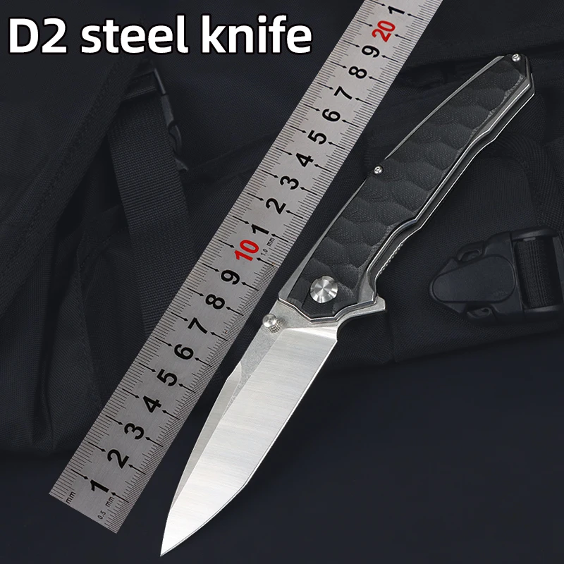 G10 EDC Карманный Нож d2 Складной Нож С Ручкой Из Углеродного Волокна Для Выживания На Открытом Воздухе, Тактический Охотничий Походный Нож