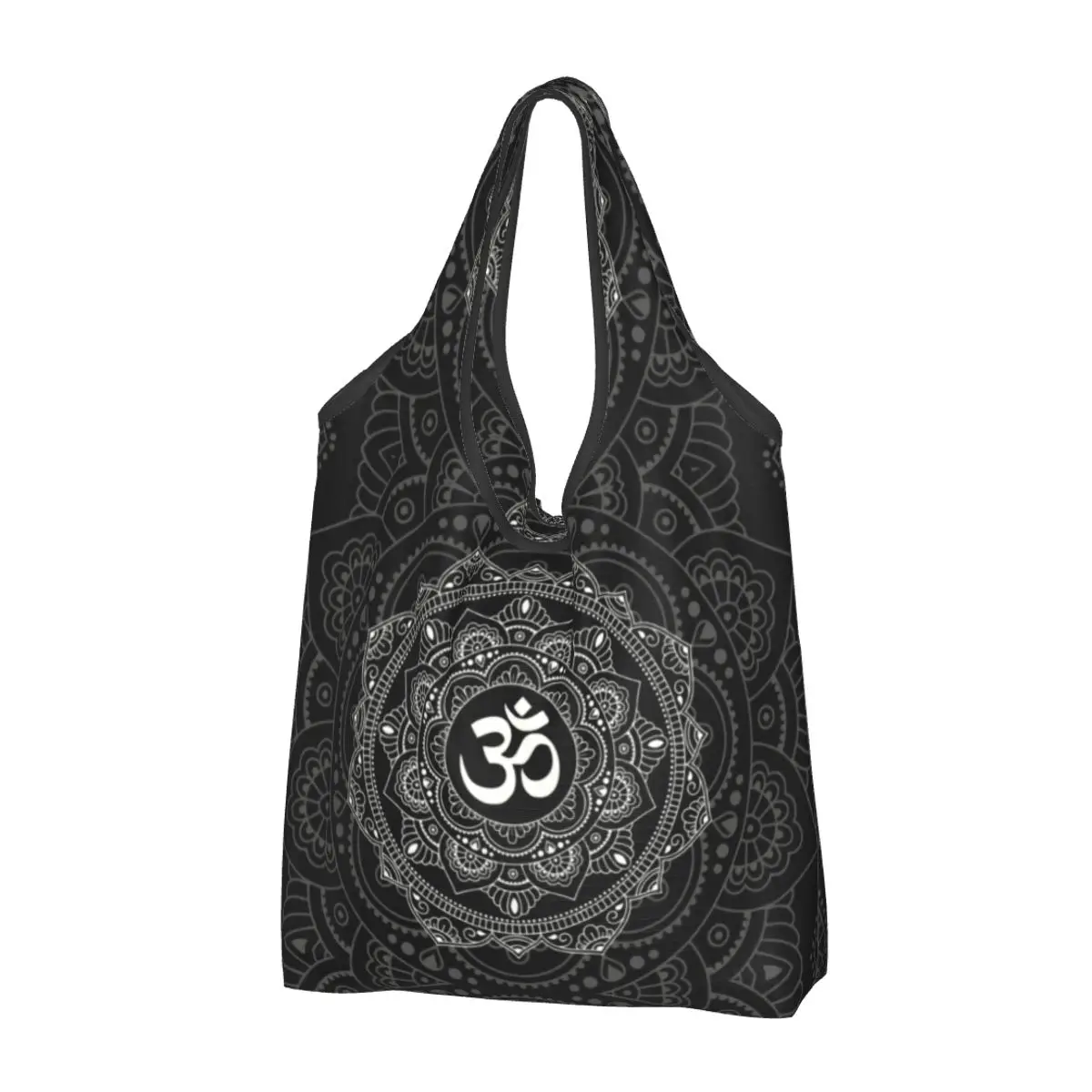 Многоразовая сумка для покупок с Ом Мандалой, Женская сумка-тоут, портативная сумка для буддизма, Аум Йоги, Медитации, Сумки для покупок