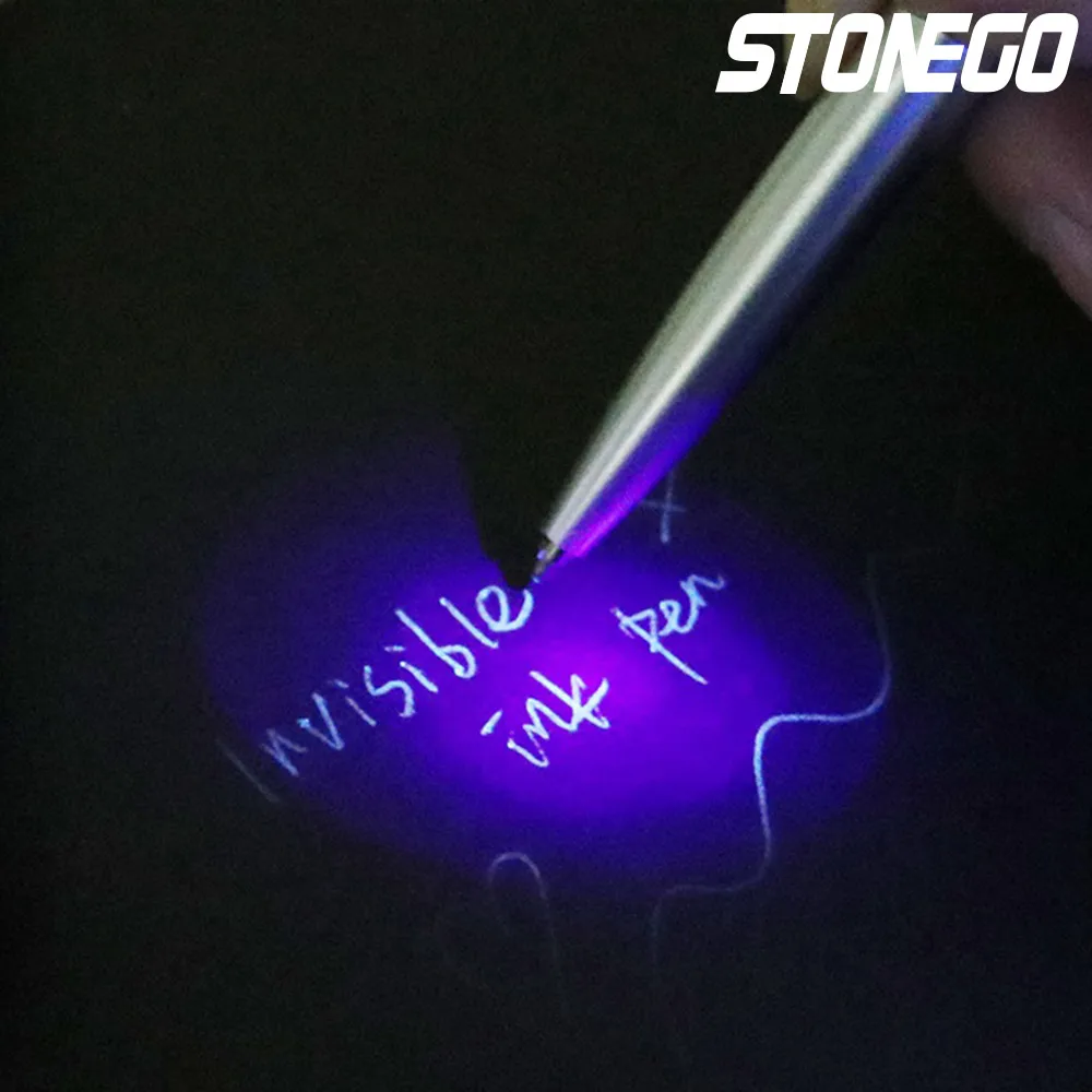 Ручка с невидимыми чернилами STONEGO, Новинка, Шариковые ручки из пластика с ультрафиолетовым излучением, шариковая ручка Magic Secret