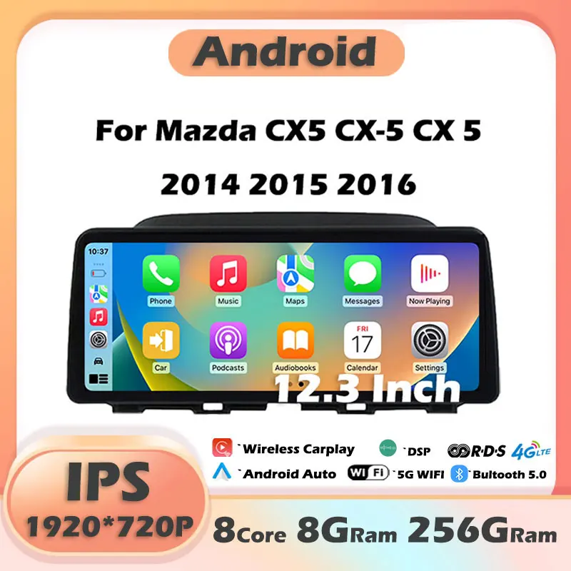 Android 13 Для Mazda CX5 CX-5 CX 5 2014 2015 2016 Экран Мультимедийный Видеоплеер Atenza CarPlay Автомагнитола Авторадио 256 ГБ