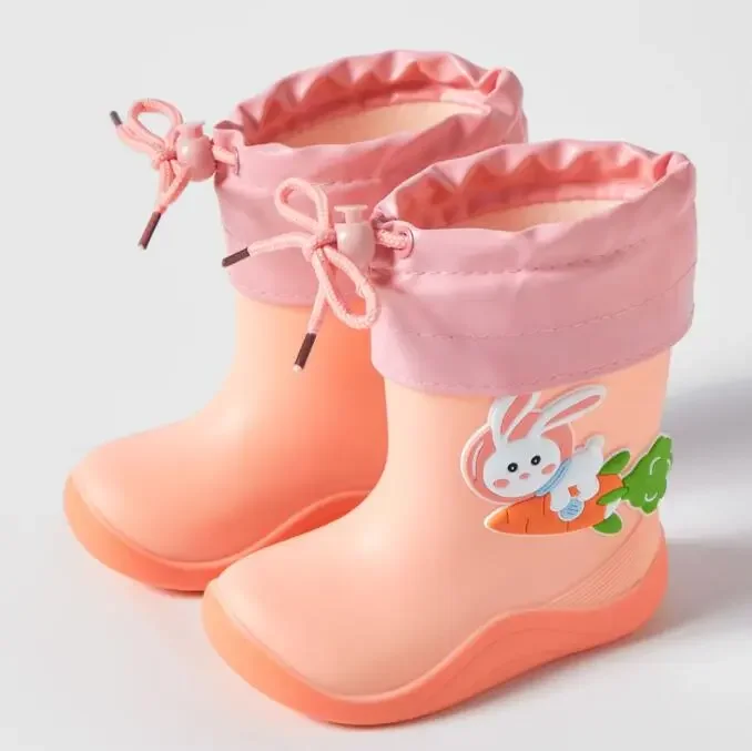 Детские непромокаемые ботинки для мальчиков, милые животные, водонепроницаемая обувь для девочки, плюшевые теплые непромокаемые ботинки, непромокаемые ботинки для детей, прямая поставка