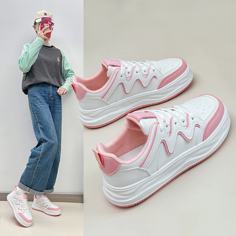 Новая модная женская обувь для скейтбординга Розового цвета Хаки, женские Повседневные популярные кроссовки для прогулок на открытом воздухе, Обувь для уличного скейтбординга