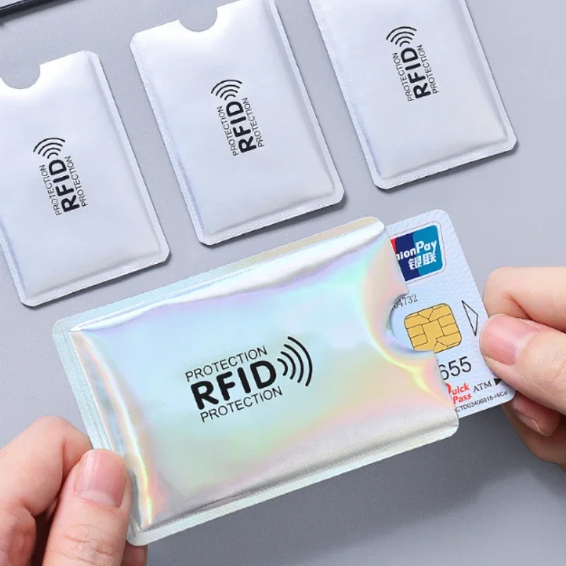 5шт Алюминиевый держатель для карт с защитой от Rfid, Блокирующий NFC Считыватель, замок для удостоверения личности, Держатель банковской карты, защитный металлический тонкий чехол для кредитных карт
