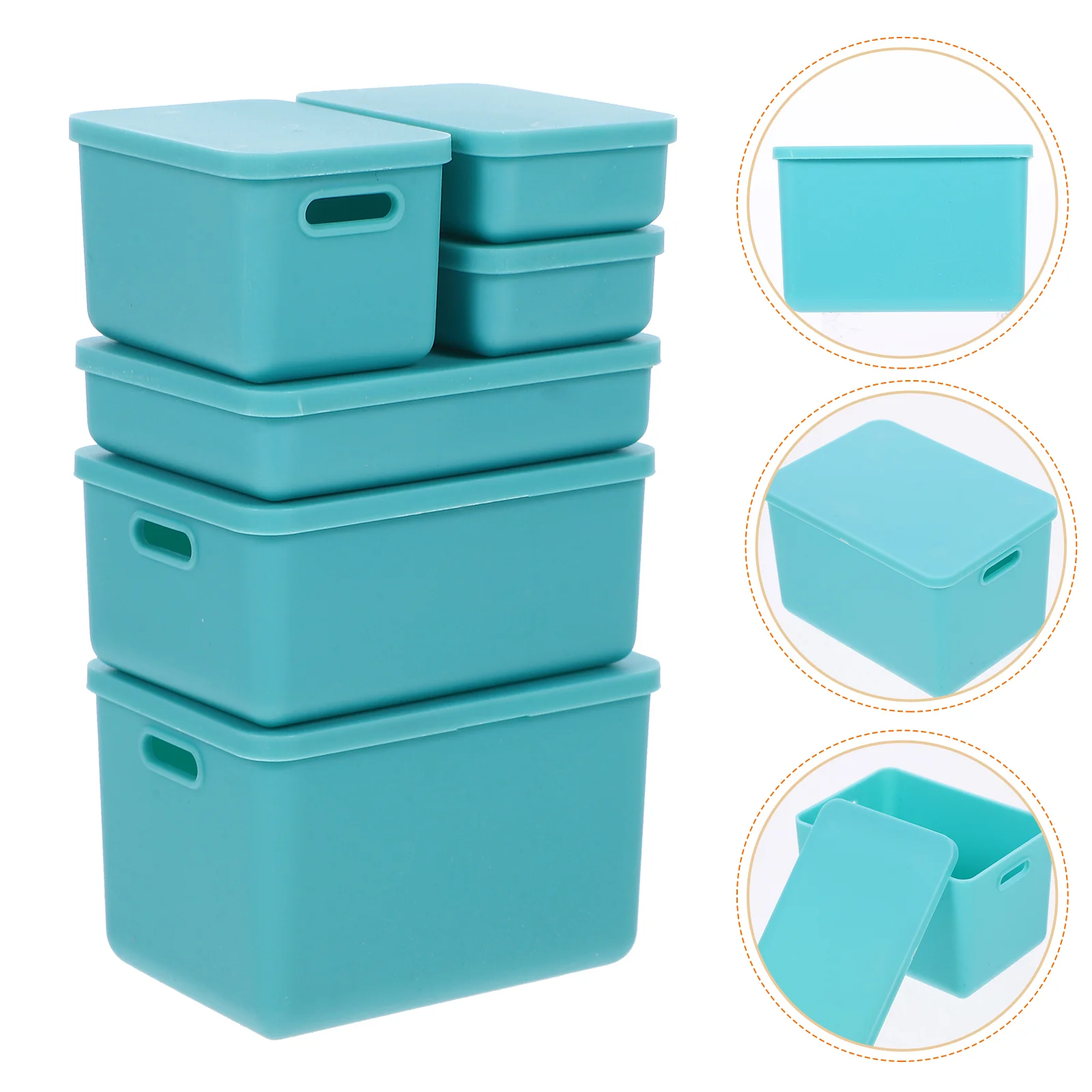 6 шт. миниатюрных контейнеров с крышками, Пластиковая коробка, маленькая коробка для хранения, мини-коробка для хранения