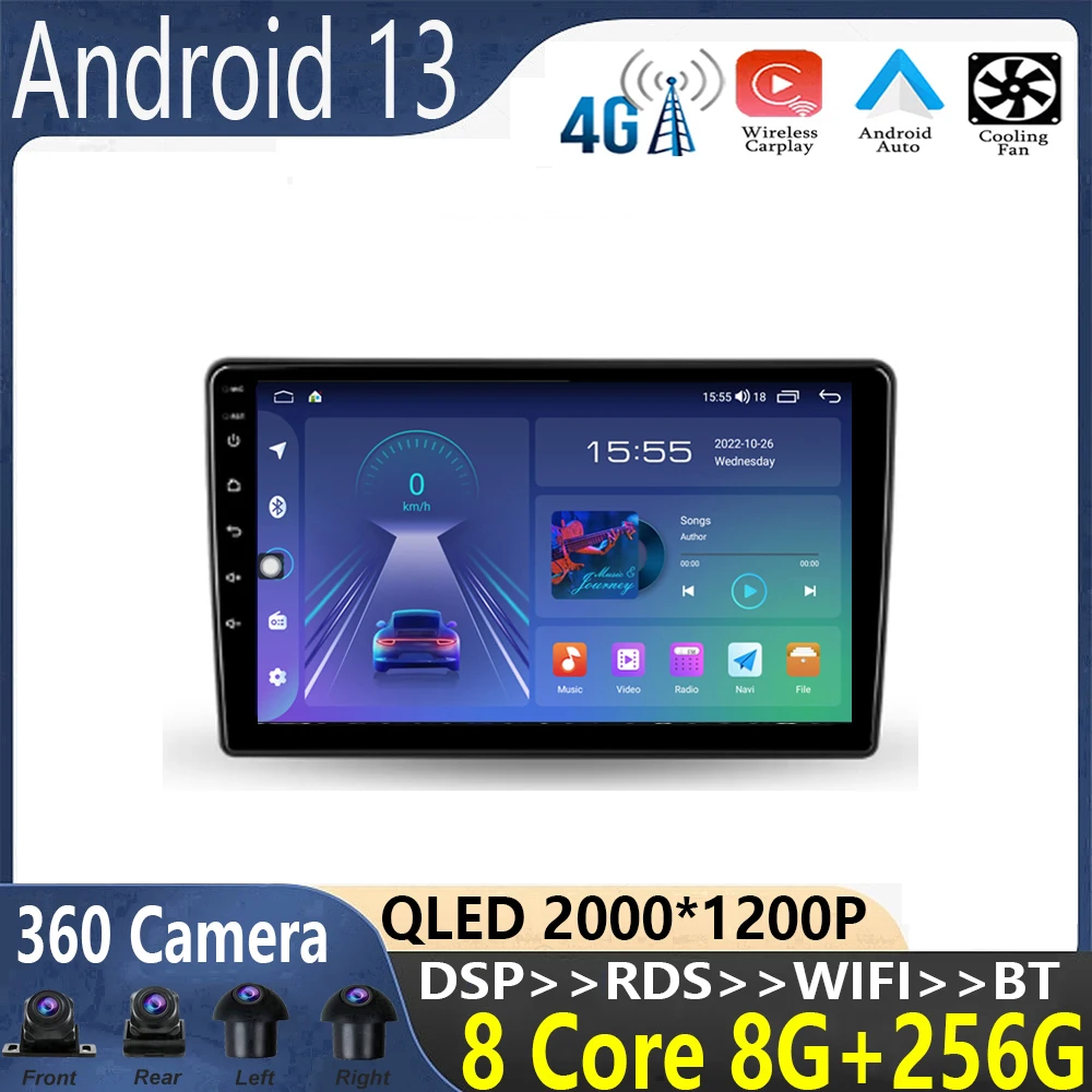 9-дюймовый Android 13 для Toyota Etios 2011-2021 Автомобильный радиоприемник, Мультимедийный видеоплеер, навигация, 2 din, автоматический беспроводной адаптер BT 5.0