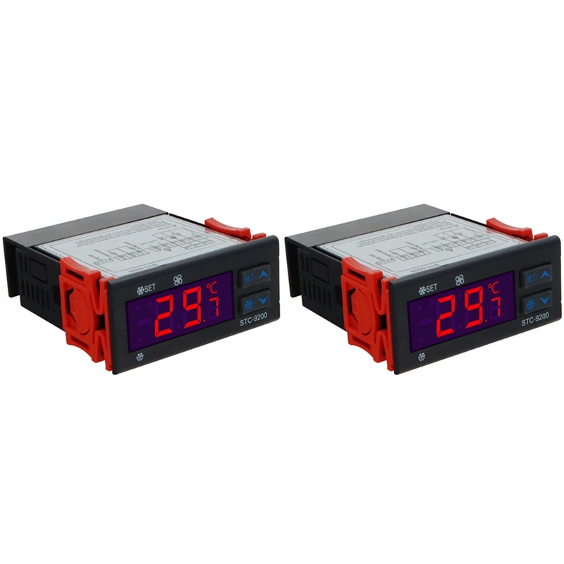 2X Цифровой регулятор температуры STC-9200 Thermoregulatorre с функцией сигнализации вентилятора размораживания переменного тока 220 В
