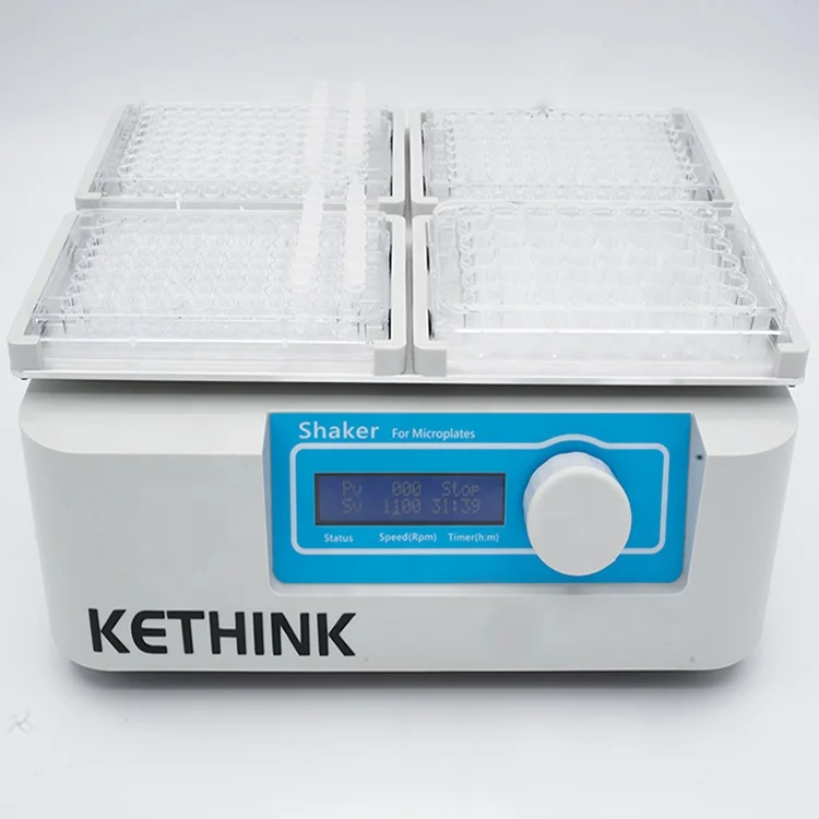 Автоматический интеллектуальный микропланшетный шейкер KETHINK KT-MS100 для лабораторного использования на 4 стандартные пластины с одной ручкой