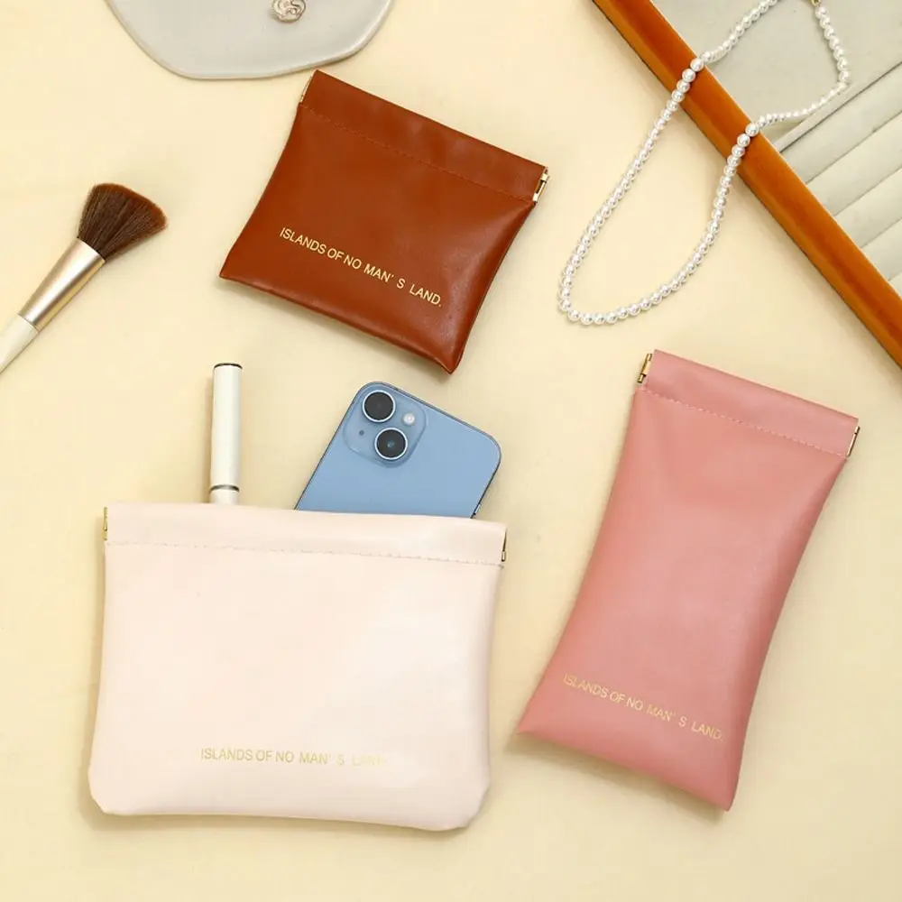 Мини-самозакрывающийся кошелек с буквами, весенняя сумка в Корейском стиле из искусственной кожи, сумка для макияжа, губная помада, сумка для мелочи, сумка для хранения карманных денег